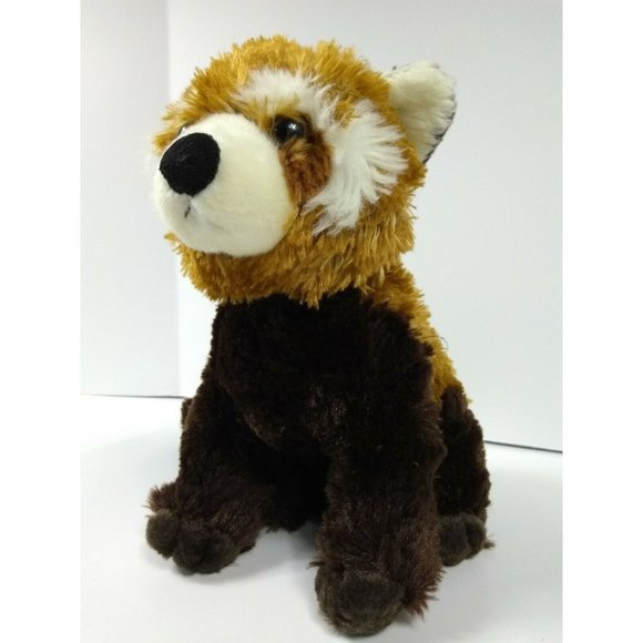 Aurora 9"  Brown and White Bandit RACCOON Plush Realistic Stuffed Animal Toy - Picture 7 of 12